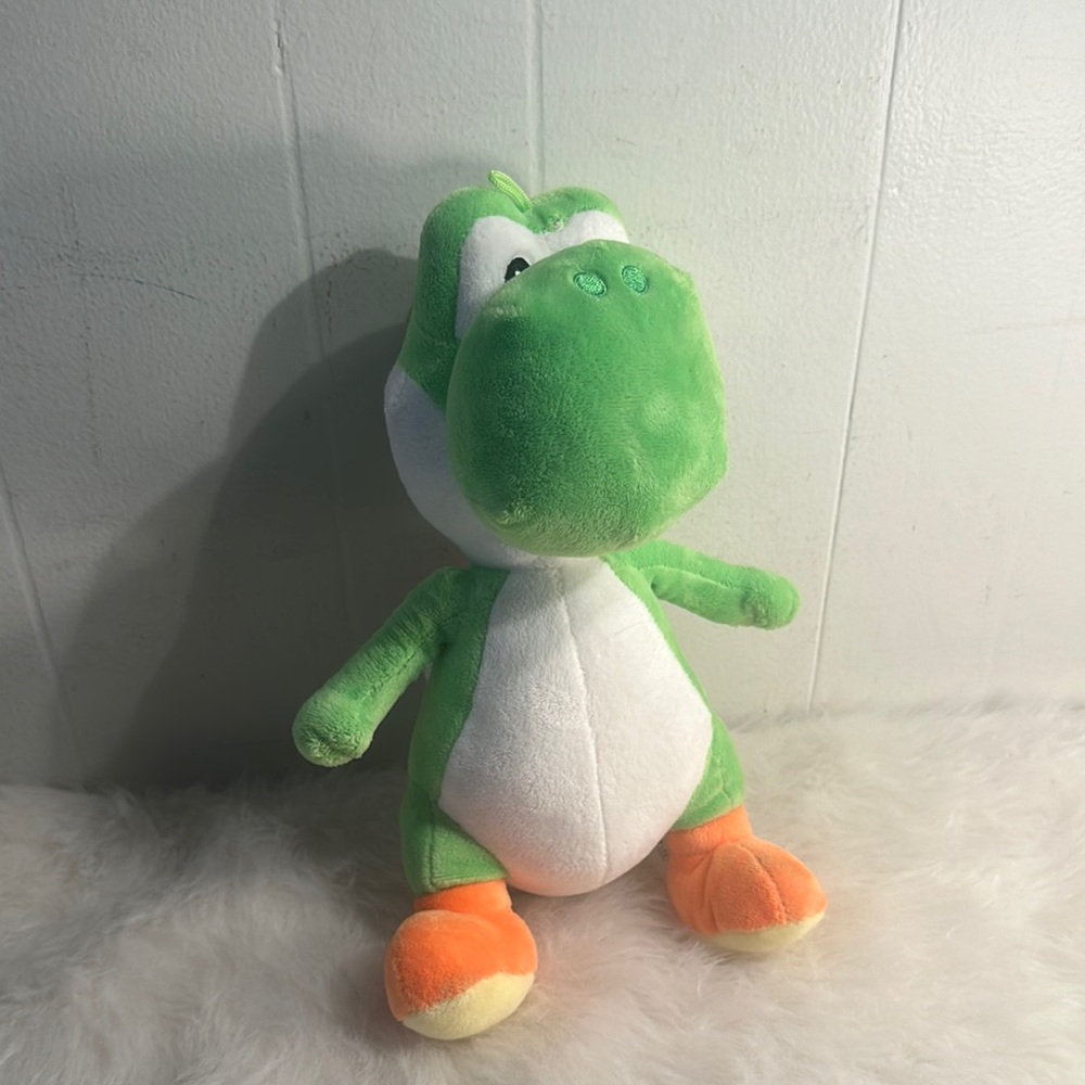 Super Mario Bros Green Yoshi Big Plush Toy 17" nintendo video games luigi wario